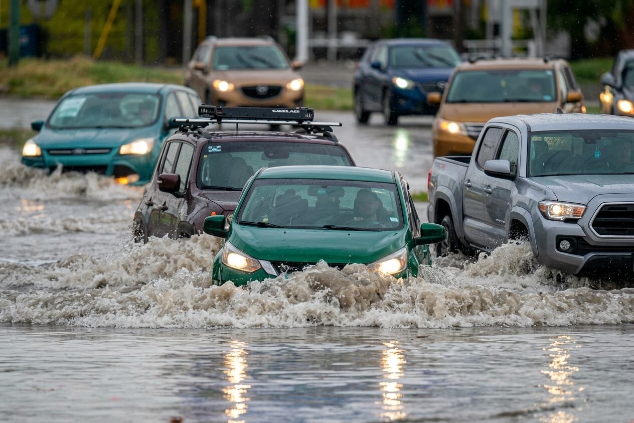 ¡CUIDADO! Cierran seis calles de Juárez por inundaciones provocadas por las fuertes tormentas