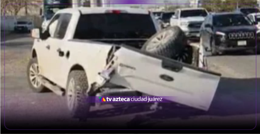 ¡Fuerte choque en la Pérez Serna! Dos camionetas y un camión de personal protagonizan percance