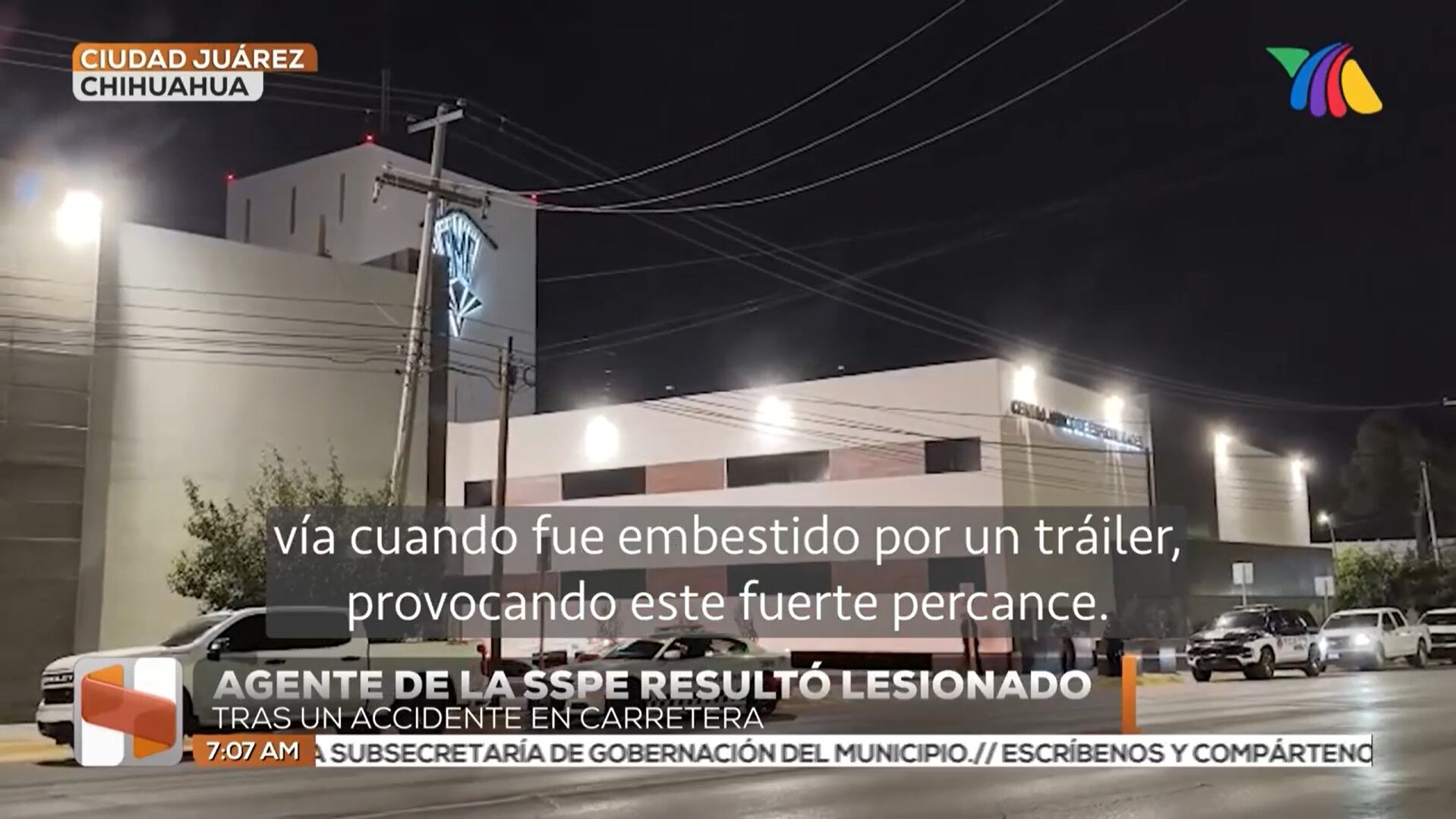 Patrullero estatal grave tras ser embestido por tráiler en la Panamericana