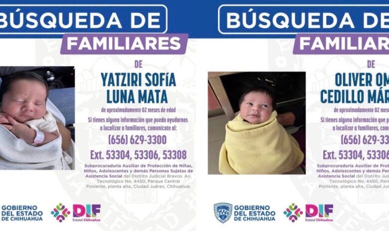 ¡Dos bebés abandonados! Buscan a familiares de dos recién nacidos en Ciudad Juárez