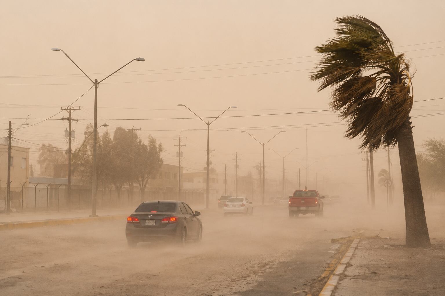 ¡NO SALAGAS! Fuertes tolvaneras provocan cortes de luz en Ciudad Juárez