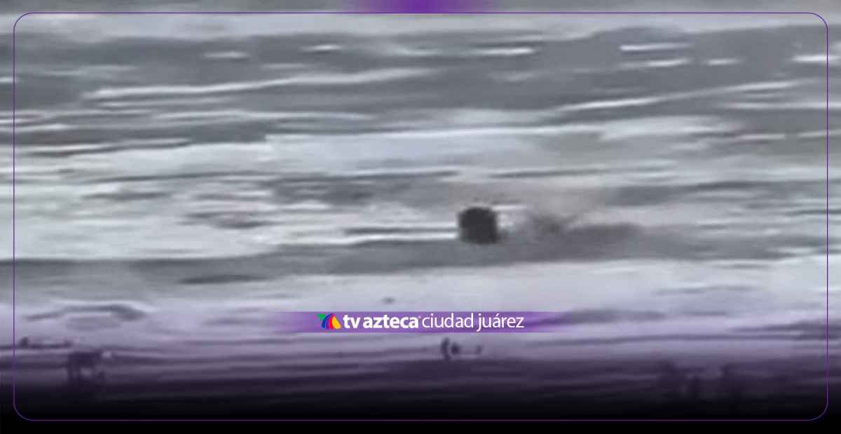 (VIDEO) ¡Está bueno el ambiente! Captan a hombre nadando en el Río Bravo de Ciudad Juárez